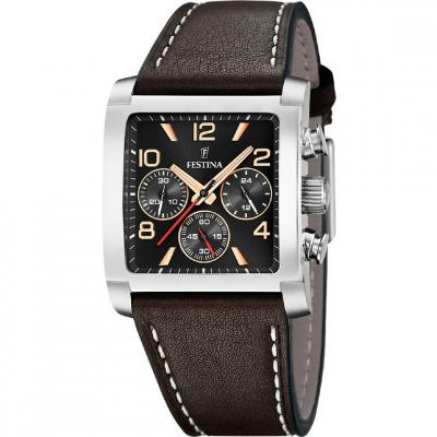 FESTINA  Homme Analogique Quartz Montre avec Bracelet en Cuir F20653/4
