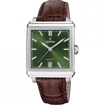 FESTINA Montre Homme  On The Square - F20681-7 Bracelet Cuir Marron