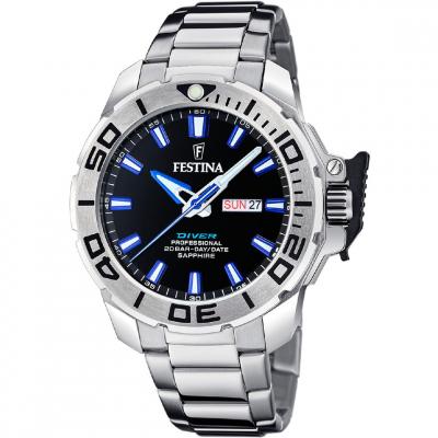 FESTINA Montre  F20665/3 Noir, Bracelet D&acute; Acier Inoxydable, Homme