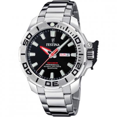 FESTINA Montre  F20665/4 Noir, Bracelet D&acute; Acier Inoxydable, Homme