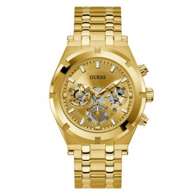 GUESS Montre Homme  Continental GW0260G4 - Bracelet Acier Dor&eacute;