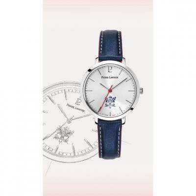 PIERRE LANNIER Montre Homme  &Eacute;lys&eacute;e - 454D126 Bracelet Cuir Bleu