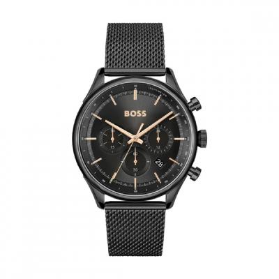 BOSS Montre Homme  Gregor - 1514065 Bracelet Acier Noir