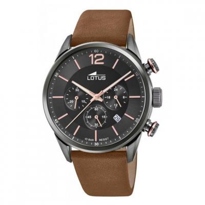 LOTUS  Montre Homme Chrono Acier Cuir Marron 18687