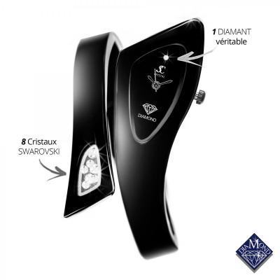 SO CHARM MONTRES Montre femme DIAMANT So Charm 22 mm Noir