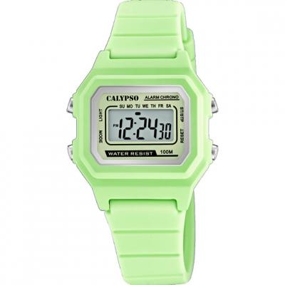 CALYPSO Montre mixte  DIGITAL CRUSH K5802-1 - Bracelet R&eacute;sine Vert