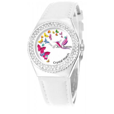 SO CHARM MONTRES Montre  MF316-PAPILLON-COLIBRI-BLANC - Montre Femme