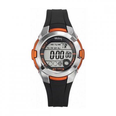 TEKDAY Montre Gar&ccedil;on  653876 - Bracelet R&eacute;sine Noir