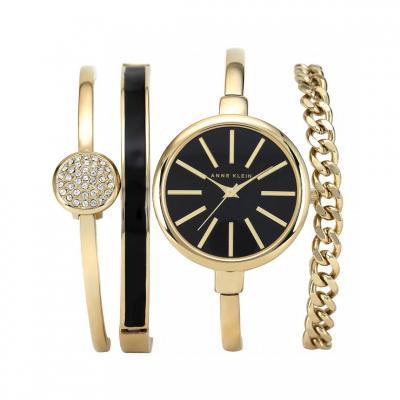 ANNE KLEIN Coffret montre femme Promo Box Set AK-1470GBST - Bracelet Dor&eacute;