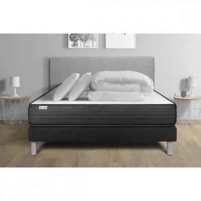 VITALIT Pack pr&ecirc;t a dormir VITALPOWER 180 x 200 cm sommier Kit noir