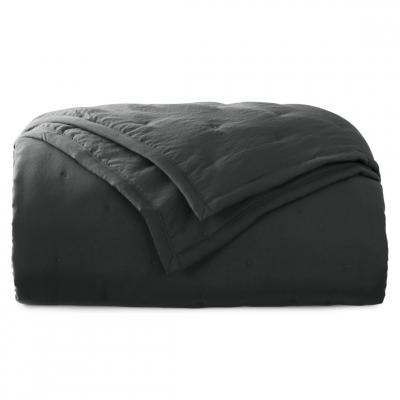 BECQUET Plaid matelass&eacute; en polyester gris anthracite - CELESTE