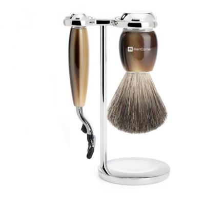 MENCORNER.COM Set De Rasage 3 Pieces Corne Design - Lames Mach 3&reg;