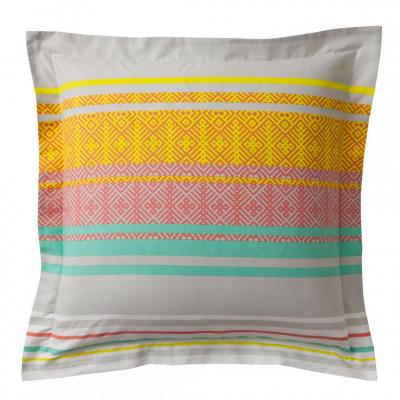 3S. X COLLECTION (NOS IMPRIMES) Taie de traversin coton FLUKO - gris/jaune