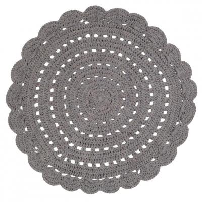 Tapis enfants gris rond Diam.120 coton Alma