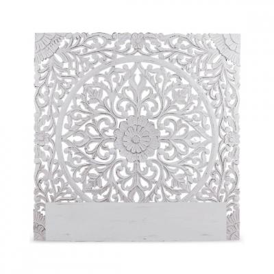 COTECOSY  - T&ecirc;te de lit Flora 140cm Bois Blanc - Blanc