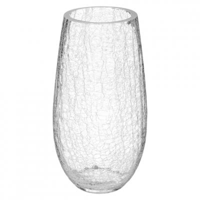 ATMOSPHERA  - Vase bomb&eacute; en Verre craquel&eacute; H 27 cm