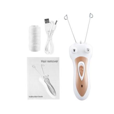  Epilateur Electrique Rechargeable USB pour Toutes les Parties du Corps, Epilateur &agrave; Fil de Coton Masseur de Visage(dor&eacute;) 