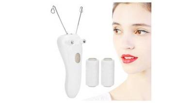 CHRONUS Epilateur pour femme, fil &eacute;lectrique pour le visage, pour le visage et le menton/les jambes rechargeable par usb (blanc) 