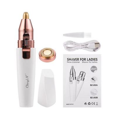  2 en 1 tondeuse &agrave; sourcils &eacute;lectrique 3d rasoir &agrave; cheveux pour usage de corps avec lumi&egrave;re en taille de stylo+2 t&ecirc;tes rempla&ccedil;ables 