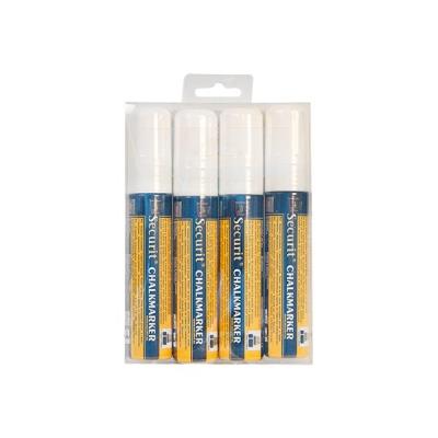 SECURIT Lot de 4 feutres craie, coloris blanc