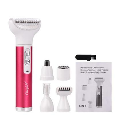  5 en 1 Rasoir Electrique Femme pr&eacute;cision 0mm Rechargeable sans douleur avec 5 T&ecirc;tes 