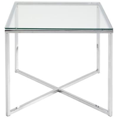 Abc Home - Table d'appoint chrom&eacute;e de style scandinave Argent
