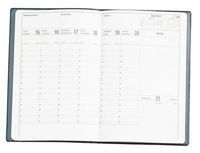 OLYMPE Agenda Semainier civil  16 x24 cm 1Semaine / 2Page Noir de janvier a d&eacute;cembre 2026 