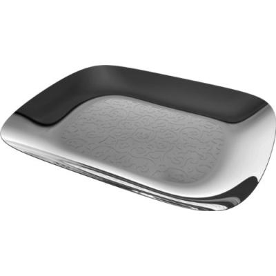 ALESSI Plateau En Acier Inoxydable Rectangulaire Habill&eacute;  18/10 Brillant Avec D&eacute;cor