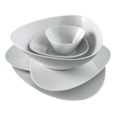 ALESSI  Fm10/2 Colombina Collection Assiette Creuse en Porcelaine Blanche, Set de 6 Pi&egrave;ces