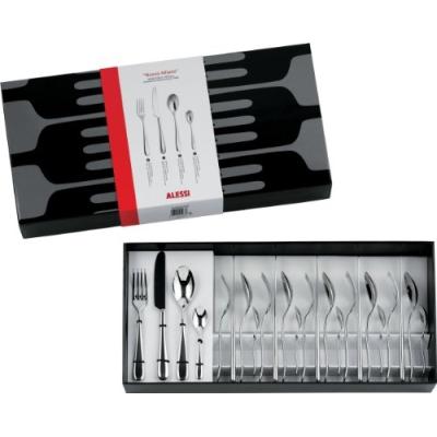 ALESSI  5180s24m Set de 24 couverts monoblocs en acier inoxydable poli 18/10 Nuovo Milano