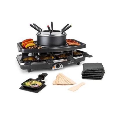 KLARSTEIN Appareil &agrave; raclette et fondue - Entrec&ocirc;te 2 en 1 - en pierre - 1100W - Pour 8 personnes