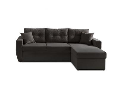 BESTMOBILIER  Canap&eacute; d'angle r&eacute;versible convertible 4 places ASTORIA - Velours Gris fonc&eacute;