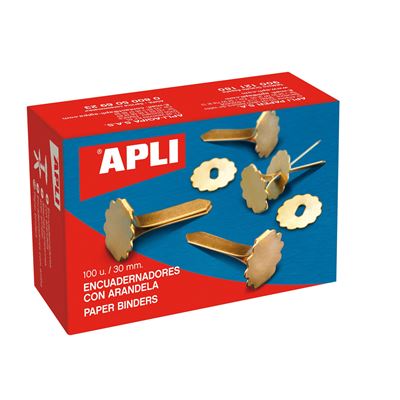 APLI AGIPA APLI 12286 Bo&icirc;te de 100 Attaches parisiennes avec oeillets 30mm