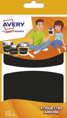 AVERY DENNISON AVERY - Sachet de 10 &eacute;tiquettes ardoise, Format 95 x 63 mm,
