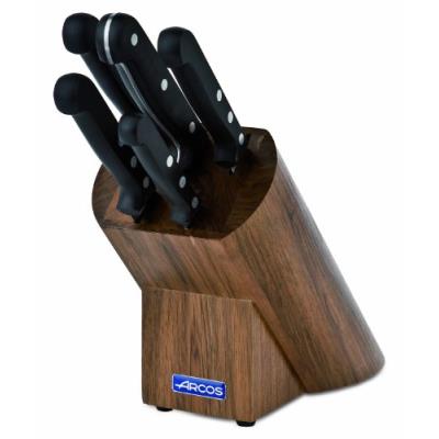 ARCOS Bloc en noyer 5 couteaux  UNIVERSAL lames acier inox NITRUM