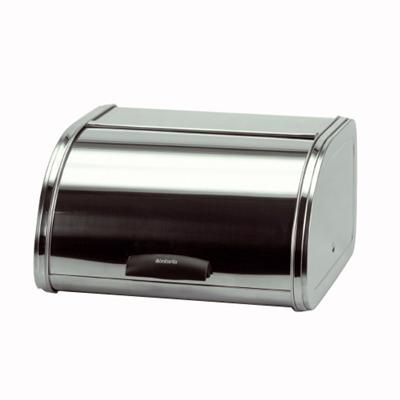 BRABANTIA Bo&icirc;te &agrave; pain m&eacute;dium, inox brillant avec couvercle coulissant