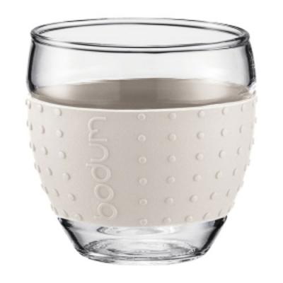 BODUM  PAVINA Set 2 verres, 0.35 l, bande en silicone Blanc