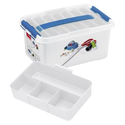 SUNWARE Bo&icirc;te &agrave; couture  Q-Line 6L 30x20x14 cm Blanc/Bleu