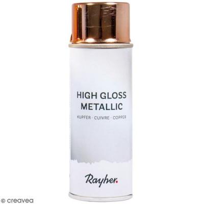 RAYHER Bombe de peinture High gloss m&eacute;tallique - Cuivr&eacute; - 200 ml