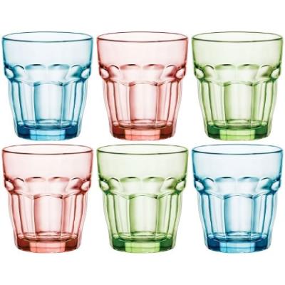 BORMIOLI Gobelet en verre tremp&eacute; 27 cl - Lot de 6 pi&egrave;ces ROCK BAR - Vert