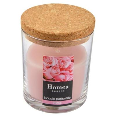 PARIS PRIX Bougie Verrine Parfum&eacute;e Essentiel 8cm Rose
