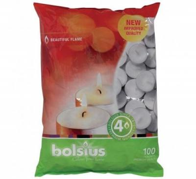 Bolsius 100 Lot de 100 bougies chauffe-plat 4 heures