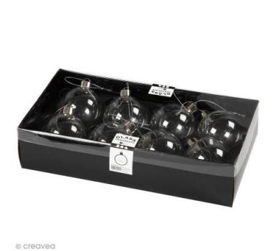  CC Hobby Objet d&eacute;coratif en verre, d: 5,9 cm, h: 6,9 cm, transparent,