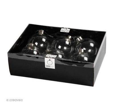  CC Hobby Objet d&eacute;coratif en verre, d: 7,9 cm, h: 8,9 cm, transparent,