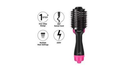 CKEYIN Brosse soufflante,brosse s&egrave;che-cheveux,1000w brosse/peigne lissante chauffante ionique- peut faire les cheveux boucl&eacute;s/liss&eacute;s 