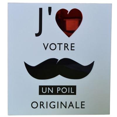 ATMOSPHERA Cadre Imprim&eacute; Mystery - 24 X 24 Cm. - J'aime Votre Moustache