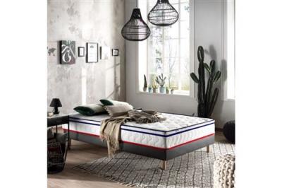  CAMILLE Effet surmatelas int&eacute;gr&eacute; Mousse HR 35kg Multizones Fabrication France 90x190 
