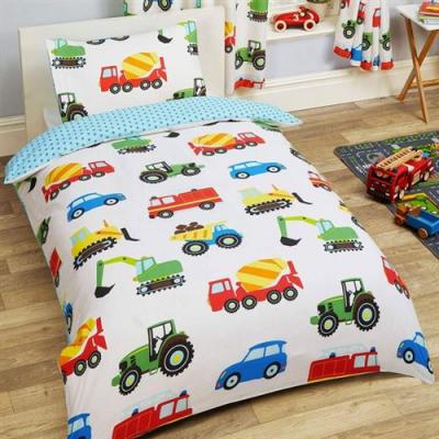 ARGOFIELD Camions et transport housse de couette simple et taie d'oreiller
