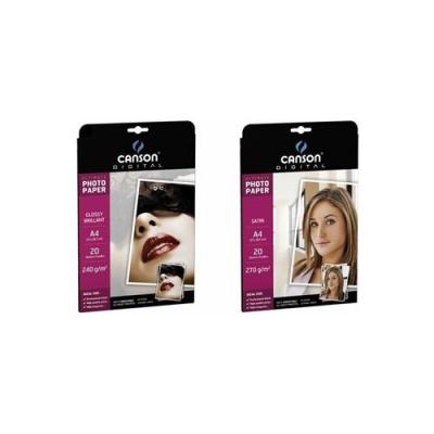 CANSON DIGITAL Canson  Papier Photo Ultimate, A4, 270 G/M2, Satin&eacute; Noir