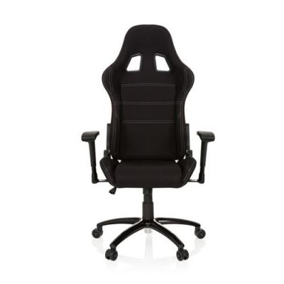 HJH OFFICE Chaise gaming / fauteuil gamer GAME FORCE tissu noir  